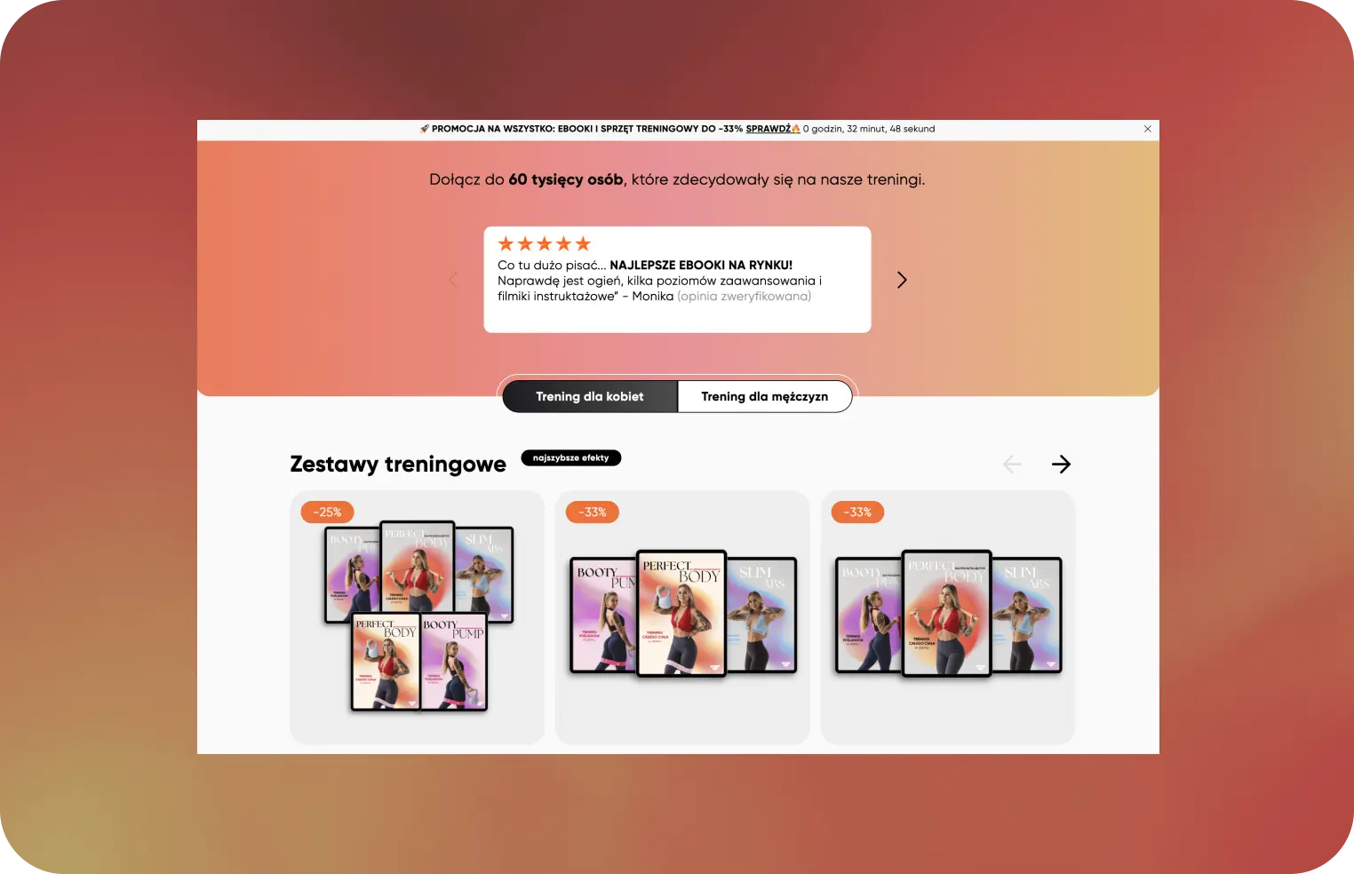 Strona sklepu Deep Breath z e-bookami dietetycznymi