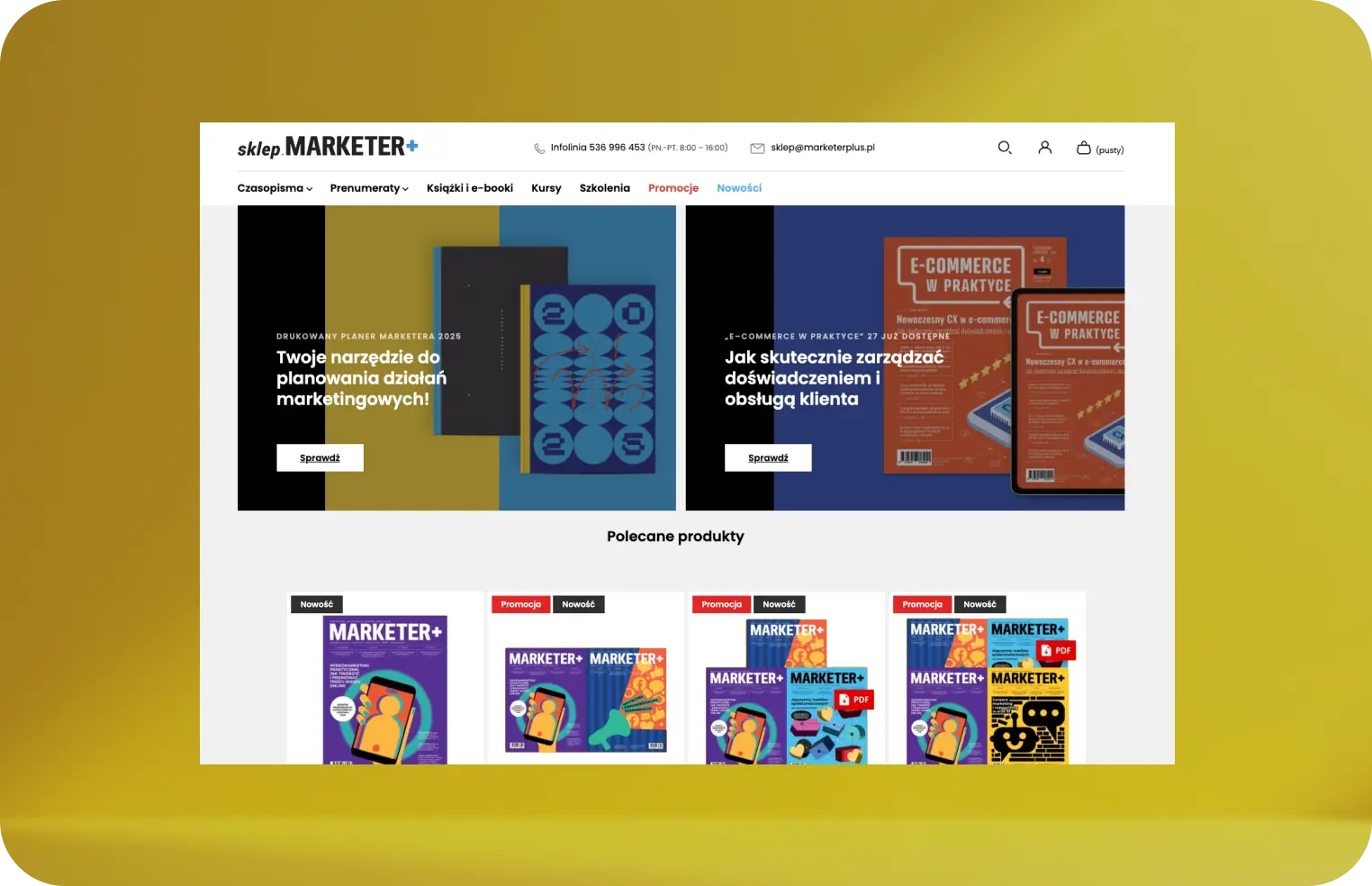 Strona sklepu dwumiesięcznika Marketer+