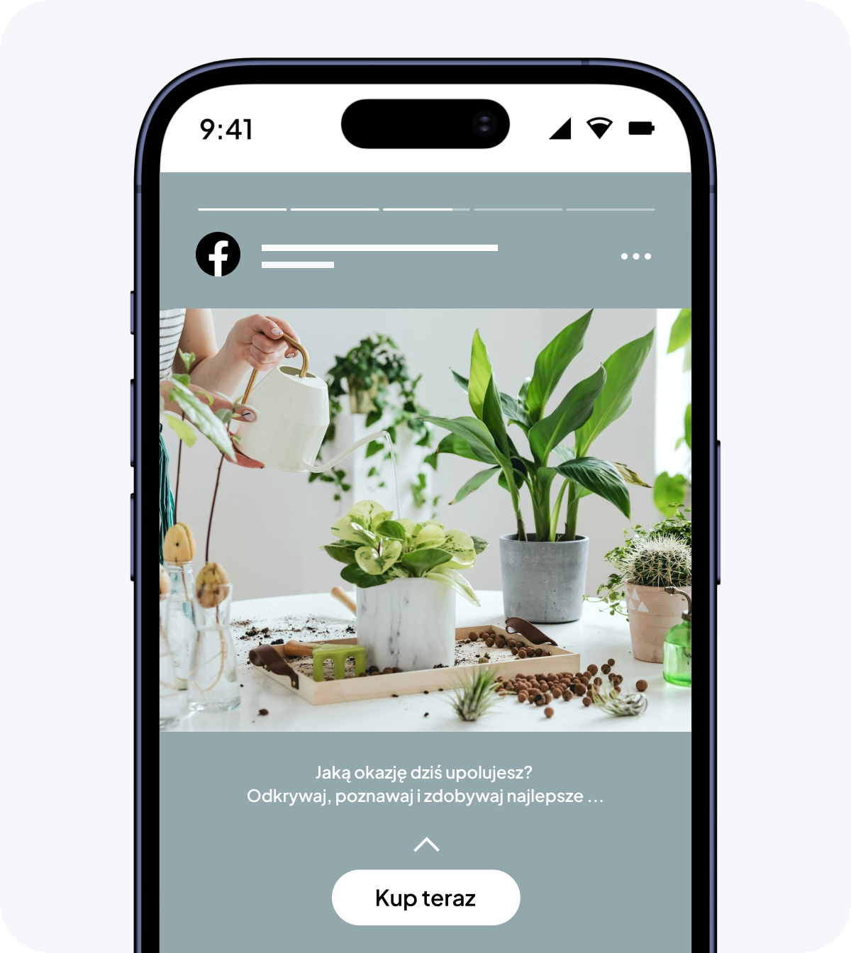 Wizualizacja reklamy Facebook Ads