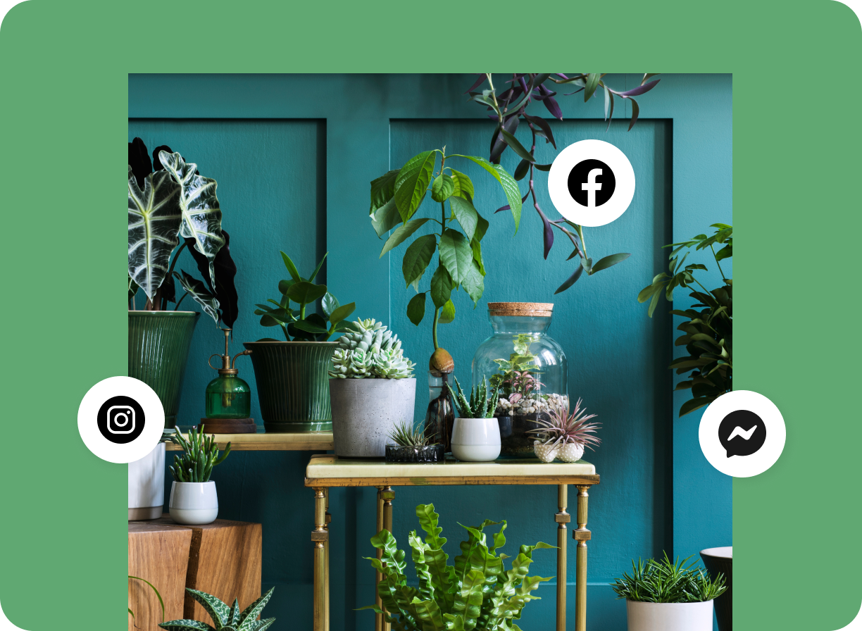 Wizualizacja jak jeden produkt może być reklamowany w całym ekosystemie Meta