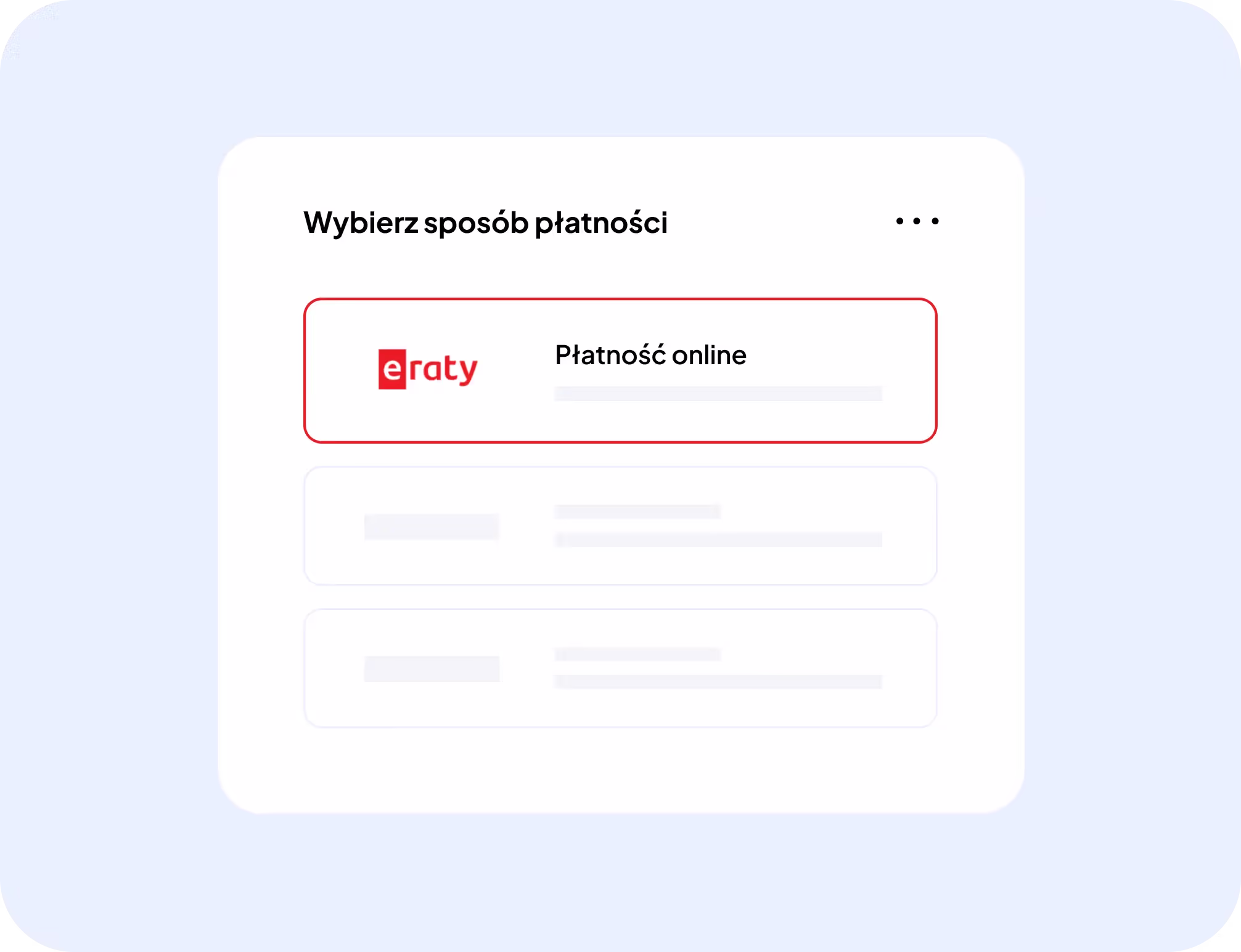 Wizualizacja wyboru płatności ratalnych