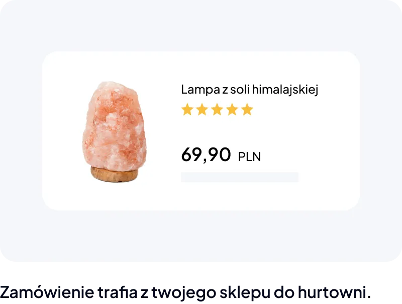 Sprzedana lampa w sklepie internetowym bez magazynu